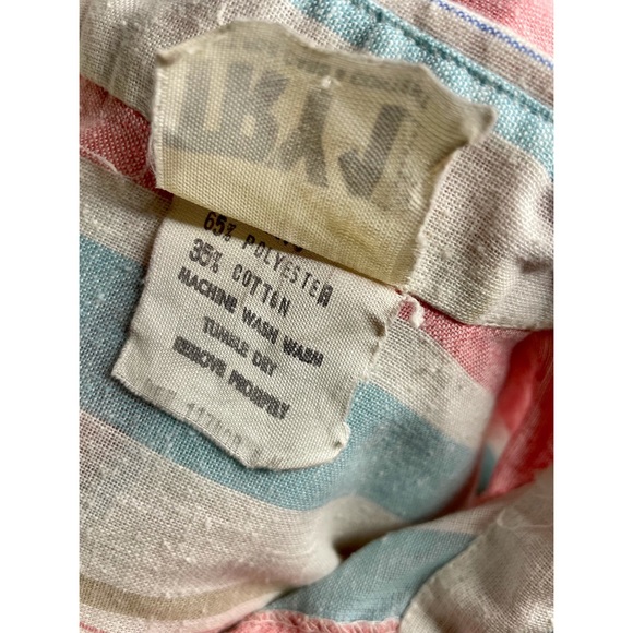 Vintage Try1 Red, White, Blue Striped Snap-Down Top - Picture 7 of 7